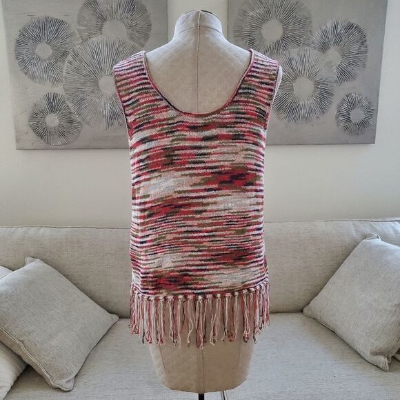 Rocks & Indigo Woven Tank  Fringe Sweater - Picture 6 of 11